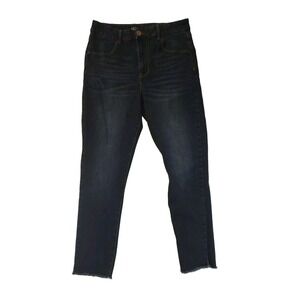 No Boundaries Jeans Juniors 13 Blue Stretch‎ Fringe Distress Hem